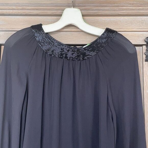 Parker silk beaded blouse sheet top black small - Picture 3 of 15